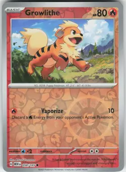 Growlithe 58/165 Reverse Holo Common 151 Pokemon NM - Image 1