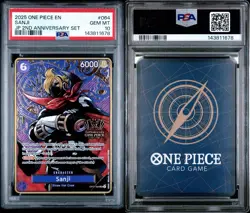 2025 ONE PIECE OP07-064 JAPANESE 2ND ANNIVERSARY SET SANJI ENG PSA 10 GEM MINT - Image 3