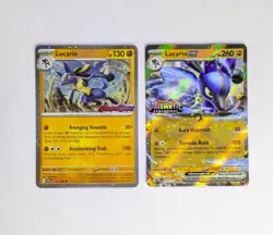 Lucario 2-Card Stamped Lot | Holo 114/198 + EX 051/131 | NM - Image 1