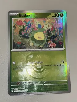 Pokemon TCG Budew Master Ball Pattern Holo Card 004/131 SV Prismatic Evolutions - Image 1