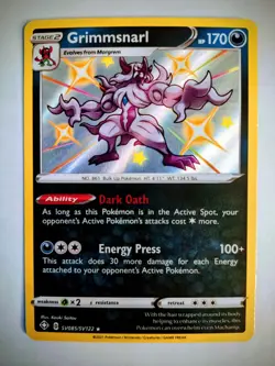 Pokemon Grimmsnarl card SV085/SV122 2021 Shining Fates Shiny Vault Holo Rare NM - Image 1