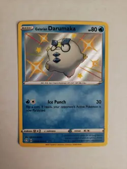 Pokemon Shining Fates card Galarian Darumaka Shiny Holo Rare SV023/SV122🔥 N/M - Image 2