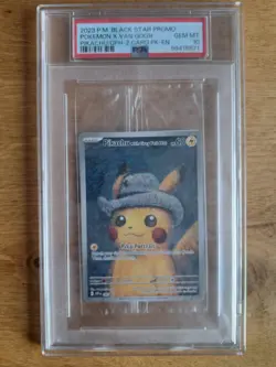 PSA 10 Pikachu x Van Gogh Grey Felt Hat Sealed Promo SVP 085 Pokemon Card Game - Image 1