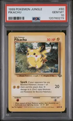1999 POKEMON JUNGLE #60 PIKACHU PSA 10 - Image 3