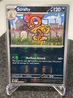 Pokemon TCG Scrafty 055/086 | Master Ball Reverse Holo | White Flare | English - Image 1