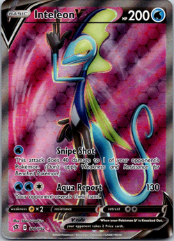 Inteleon V Full Art 180/192 Ultra Rare Rebel Clash Pokemon TCG - Image 1