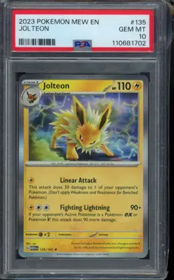 PSA 10 - 2023 Jolteon 135/165 Sv: Scarlet & Violet 151 Holo Pokemon - Image 1