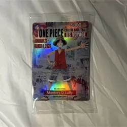 One Piece College Basketball US Voyage Monkey. D. Luffy Card - Image 1