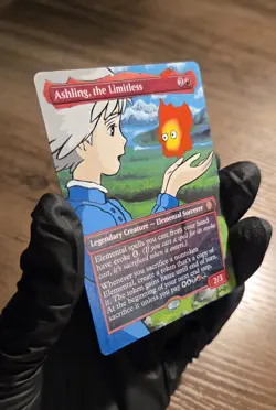 MTG Hand Painted Alter: Howl's Moving Castle Calcifer As Ashling The Limitless - Image 3