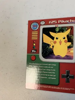 1999 Topps Pokemon TV Animation Series 1 #25 Pikachu #TV2 - Image 5