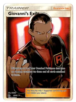Pokemon TCG Giovanni's Exile Hidden Fates 67/68 Holo Full Art Ultra Rare - Image 1
