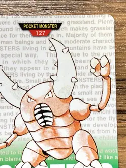 Pokemon Carddass Card Pinsir No.127 Bandai Pocket Monsters Green ver. 1996 - Image 4