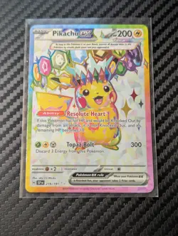 Pokemon Pikachu ex 219/191 Sv08: Surging Sparks Ultra Rare Full Art Holo Card - Image 1