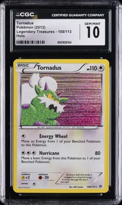 2013 POKEMON LEGEND TREASURES HOLO #108/113 TORNADUS CGC 10 GEM MINT - Image 1