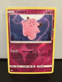 Clefairy 144/236 Uncommon Reverse Holo Pokemon Cosmic Eclipse - Image 1