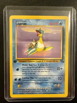 Pokemon TCG Lapras Fossil 25/62 Regular 1st Edition Rare - Image 1