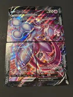 Pokemon TCG SWSH Mewtwo V-UNION Full Set Of 4 Black Star Promo Cards - Image 1