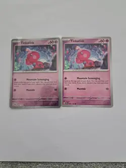 Pokemon Reverse Holo & Non-Holo Of Tinkatink 082/182 Paradox Rift Bundle - Image 1