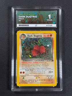 ACE 1 Dark Dugtrio 6/82 HOLO Pokemon Card WOTC Team Rocket Holo Rare - Image 1