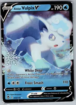 Alolan Vulpix V 033/195 SWSH12: Silver Tempest - Pokemon Card - Sealed - Image 1