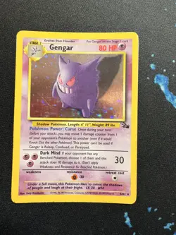 Gengar Holo Rare Pokemon Card Fossil 5/62 not first edition - Image 1