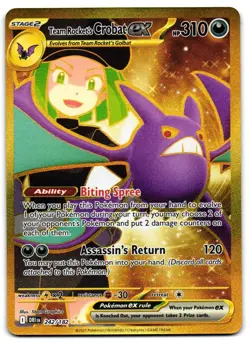 Team Rocket's Crobat ex 242/182 - Destined Rivals Pokemon TCG - NM Card - Image 1