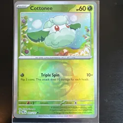 Cottonee (Master Ball Pattern) 007/131 Prismatic Evolutions Reverse Holo Card - Image 1