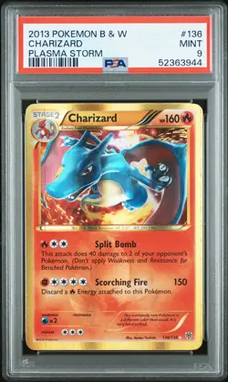 2013 POKEMON B&W PLASMA STORM #136 CHARIZARD PSA 9 - Image 1