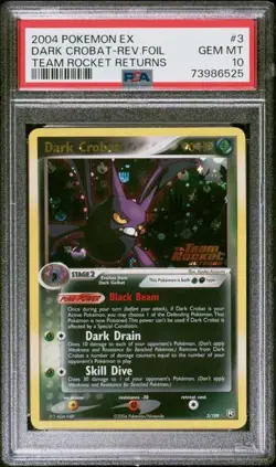 Pokemon EX Team Rocket Returns 3/109 Dark Crobat Reverse Foil PSA 10 - Image 1