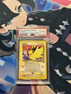 2000 Pokemon Promo Zapdos Black Star Aoki Error PSA 10 - Image 1