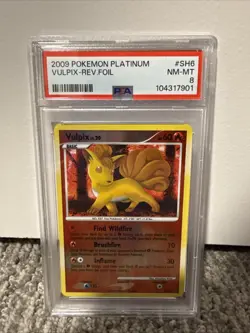 2009 Pokemon TCG - Shiny Vulpix SH6 Reverse Holo Secret Rare - Platinum PSA 8 - Image 1