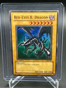 Yugioh TCG Red-Eyes B. Dragon SDJ-001 Ultra Rare 1st Edition LP - Image 1