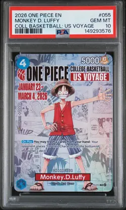 2026 One Piece Promos Monkey D. Luffy Coll Basketball: Us Voyage PSA 10 #055 - Image 1