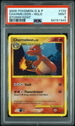 PSA 9 Charmeleon Pokemon Diamond And Pearl Stormfront 102/100 Secret Rare Holo - Image 1