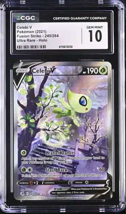 CGC 10 - CELEBI V - 245/264 FUSION STRIKE ULTRA RARE HOLO POKEMON - Image 1