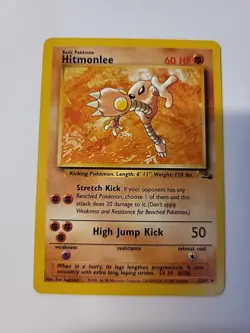 Hitmonlee - Pokemon Fossil 22/62 - Rare - Unlimited - LP - VTG - Image 1