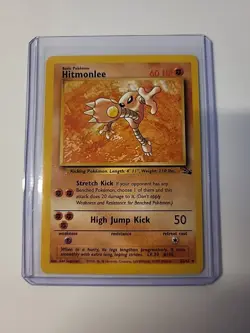 Hitmonlee - Pokemon Fossil 22/62 - Rare - Unlimited - LP - VTG - Image 2