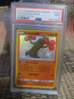 2019 Pokemon Sun & Moon Hidden Fates SV20 Sudowoodo-Holo PSA 9 - Image 1