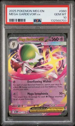 2025 Pokemon Mega Evolution 060 Mega Gardevoir EX PSA 10 Card GEM MINT Free Ship - Image 1