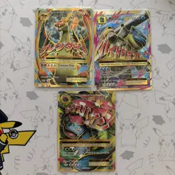 3 Pokemon XY Evolutions Mega M Charizard 101 Venusaur 100 Blastoise 102 EX Cards - Image 1