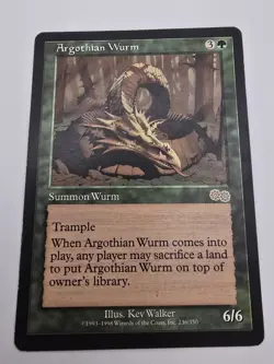 MTG Argothian Wurm Urza's Saga Rare Green Creature Wurm 236/350 1998 - Image 1