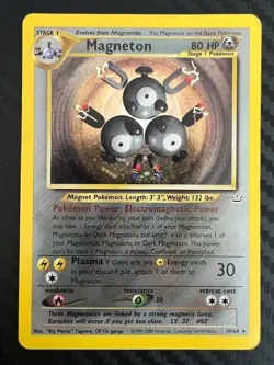 Pokemon TCG Magneton 10/64 Neo Revelation Holo Rare Unlimited DMG - Image 1