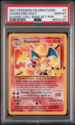 2021 POKEMON CELEBRATIONS CLASSIC COLL PORTUGUESE #4 CHARIZARD-HOLO PSA 10 - Image 1