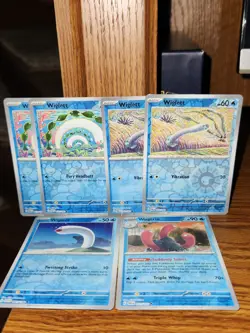 Pokemon Paradox Rift - Wiglett Reverse Holo 51/182, 52/182 & Wugtrio 53/182 TCG - Image 1