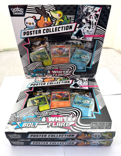 3x Pokemon Black Bolt White Flare Scarlet & Violet Poster Collection Boxes New - Image 1