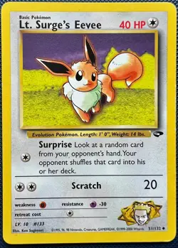 Pokemon TCG - Lt. Surge Eevee - Gym Challange 51/132 - Image 1