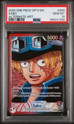 2025 One Piece Carrying on His Will Sabo Leader Alternate Art #OP13-004 PSA 10 - Image 1
