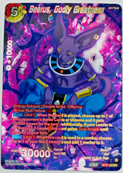 Beerus, Godly Greatness SPR | Dragon Ball Super Card Game | NM - Image 1