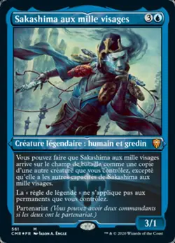 MTG SAKASHIMA OF A THOUSAND FACES FOIL FRENCH EXC - DEI MILLE VOLTI CMR-X FR - Image 1