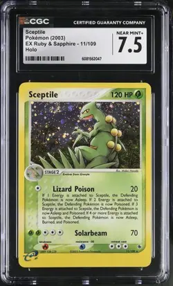 Sceptile Holo Rare CGC 7.5 NEAR MINT+ (2003) Pokemon EX Ruby & Sapphire #11/109 - Image 1